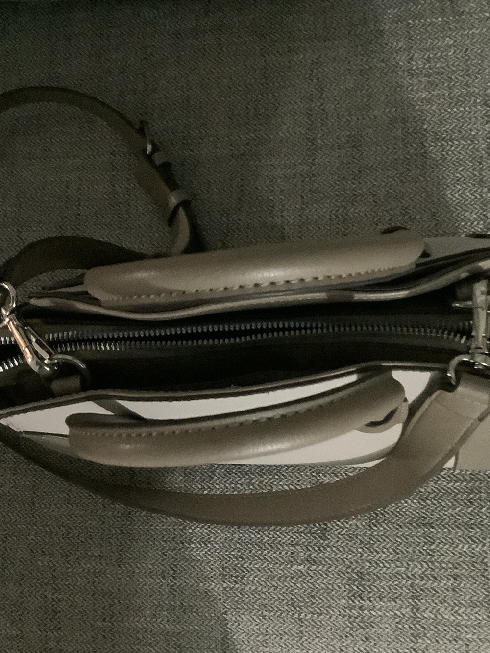Nine West Two-Tone Satchel in Cream and Taupe - Picture 7 of 7